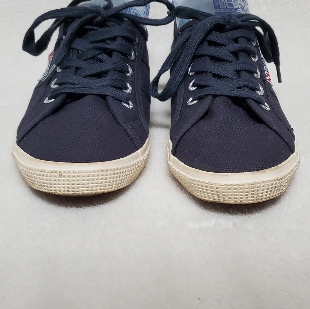 Superga Navy Blue Canvas Classic Lace-up Low Top Sneakers 7.5